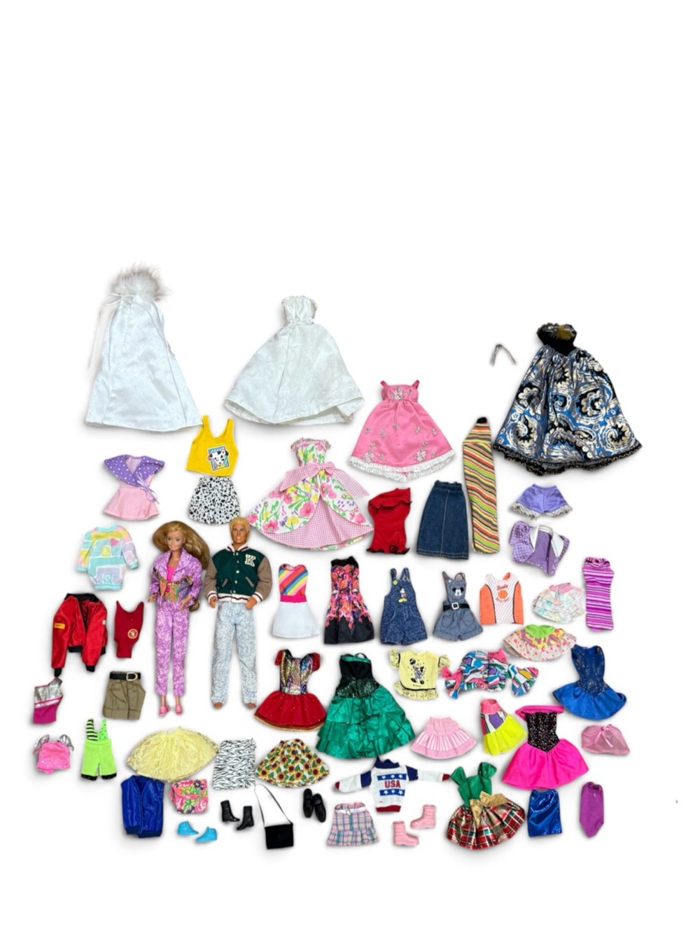 Vintage 80s 90s Barbie & Ken Doll Mixed Lot Clothing & Accessories Mattel
